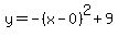 y=-%28x-0%29%5E2%2B9