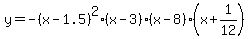 y=-%28x-1.5%29%5E2%28x-3%29%28x-8%29%28x%2B1%2F12%29