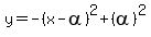 y=-%28x-alpha%29%5E2%2B%28alpha%29%5E2