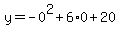 y=-0%5E2%2B6%2A0%2B20
