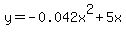 y=-0.042x%5E2%2B5x