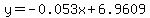 y=-0.053x%2B6.9609