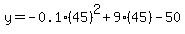 y=-0.1%2845%29%5E2%2B9%2845%29-50