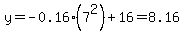 y=-0.16%287%5E2%29%2B16=8.16