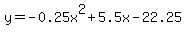 y=-0.25x%5E2%2B5.5x-22.25
