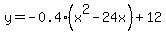 y=-0.4%28x%5E2-24x%29%2B12