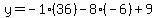 y=-1%2836%29-8%28-6%29%2B9