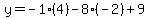 y=-1%284%29-8%28-2%29%2B9