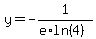 y=-1%2F%28e%2Aln%284%29%29