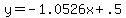 y=-1.0526x%2B.5