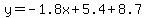 y=-1.8x%2B5.4%2B8.7