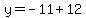 y=-11%2B12