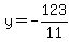 y=-123%2F11