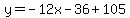 y=-12x-36%2B105