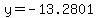 y=-13.2801