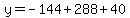 y=-144%2B288%2B40