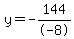 y=-144%2F-8