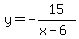 y=-15%2F%28x-6%29