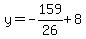 y=-159%2F26%2B8