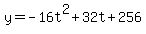 y=-16t%5E2%2B32t%2B256