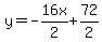 y=-16x%2F2%2B72%2F2