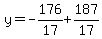 y=-176%2F17%2B187%2F17