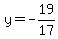 y=-19%2F17