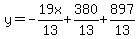 y=-19x%2F13%2B380%2F13%2B897%2F13