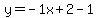 \"y=-1x%2B2-1\"