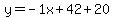 \"y=-1x%2B42%2B20\"