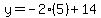 y=-2%285%29%2B14