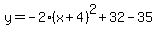 y=-2%28x%2B4%29%5E2%2B32-35