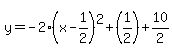 y=-2%28x-1%2F2%29%5E2%2B%281%2F2%29%2B10%2F2