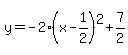 y=-2%28x-1%2F2%29%5E2%2B7%2F2