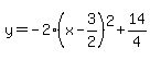 y=-2%28x-3%2F2%29%5E2%2B14%2F4