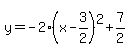 y=-2%28x-3%2F2%29%5E2%2B7%2F2