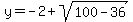 y=-2%2Bsqrt%28100-36%29