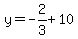 y=-2%2F3%2B10