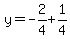 y=-2%2F4%2B1%2F4