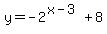 y=-2%5E%28x-3%29%2B8