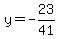 y=-23%2F41