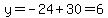 y=-24%2B30=6
