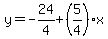 y=-24%2F4%2B%285%2F4%29x