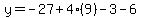 y=-27%2B4%289%29-3-6