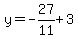 y=-27%2F11%2B3