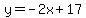 y=-2x%2B17