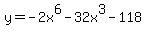 y=-2x%5E6-32x%5E3-118