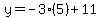 y=-3%285%29%2B11