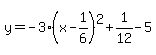y=-3%28x-1%2F6%29%5E2%2B1%2F12-5