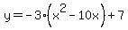 y=-3%2A%28x%5E2-10x%29%2B7